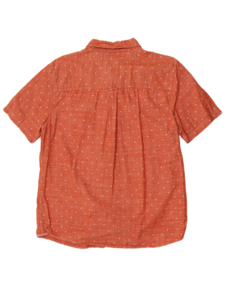 Camisa masculina de manga curta Fat Face regular fit algodão manchado laranja médio