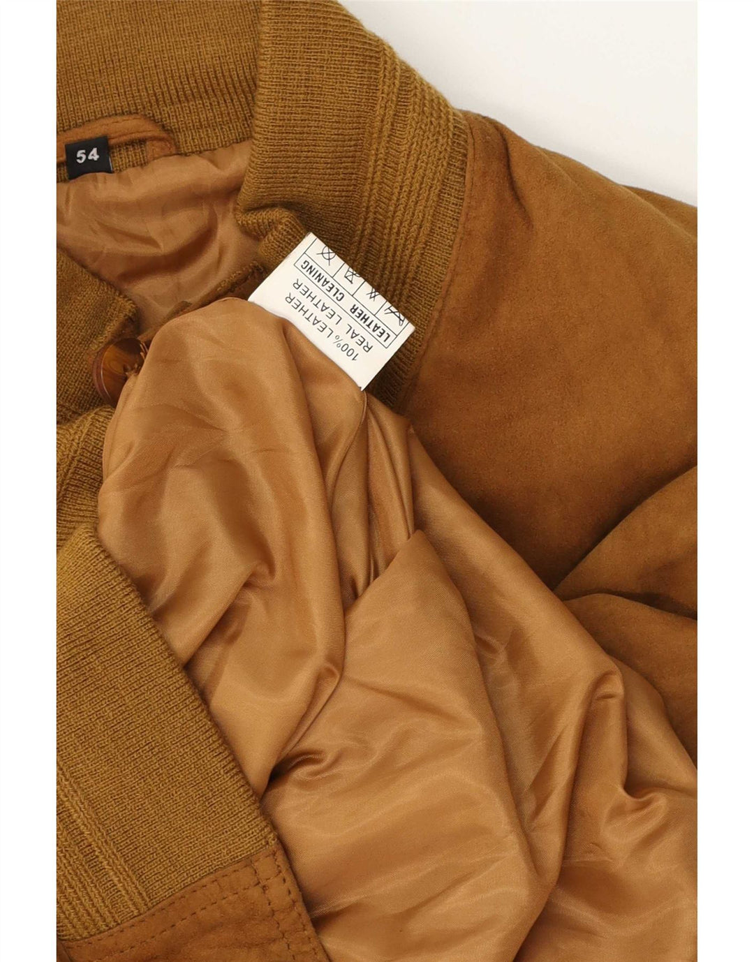 Jaqueta bomber masculina vintage de camurça IT 54 2XL couro marrom