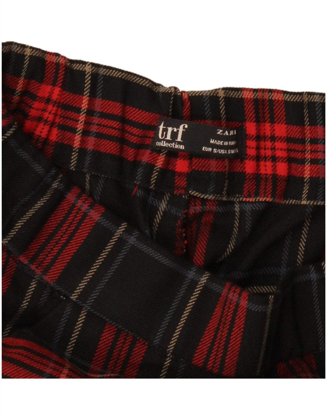 Zara Calça Chino Feminina Slim UK 10 Pequena W27 L26 Xadrez Preta