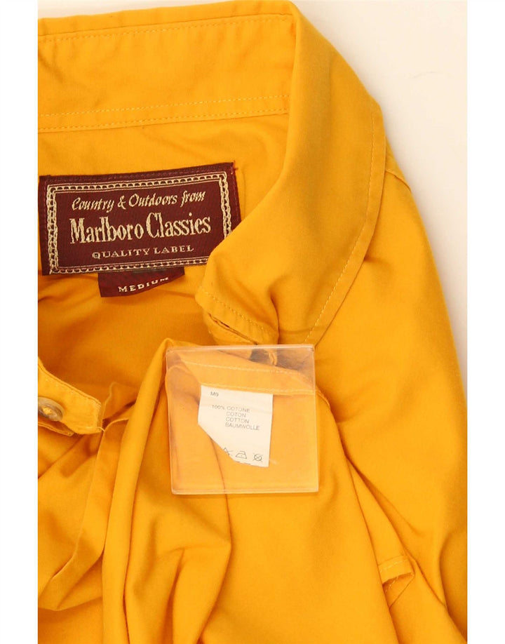 Camisa masculina de manga curta Marlboro Classics algodão amarelo médio