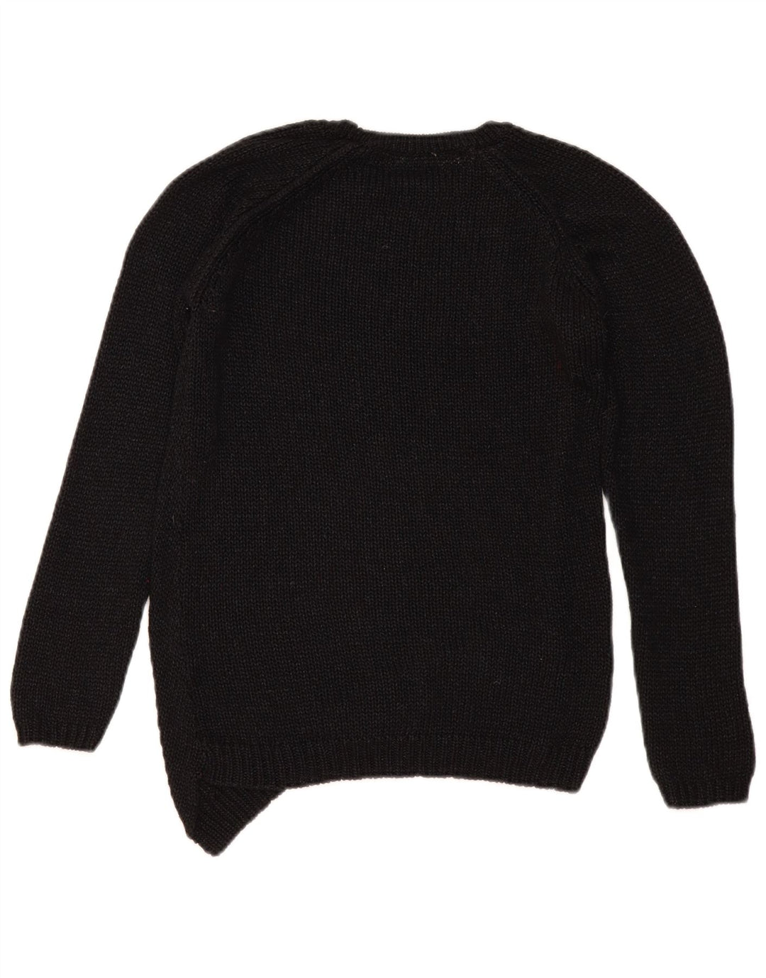 Zara Suéter feminino com gola redonda, Reino Unido 14 Médio Preto