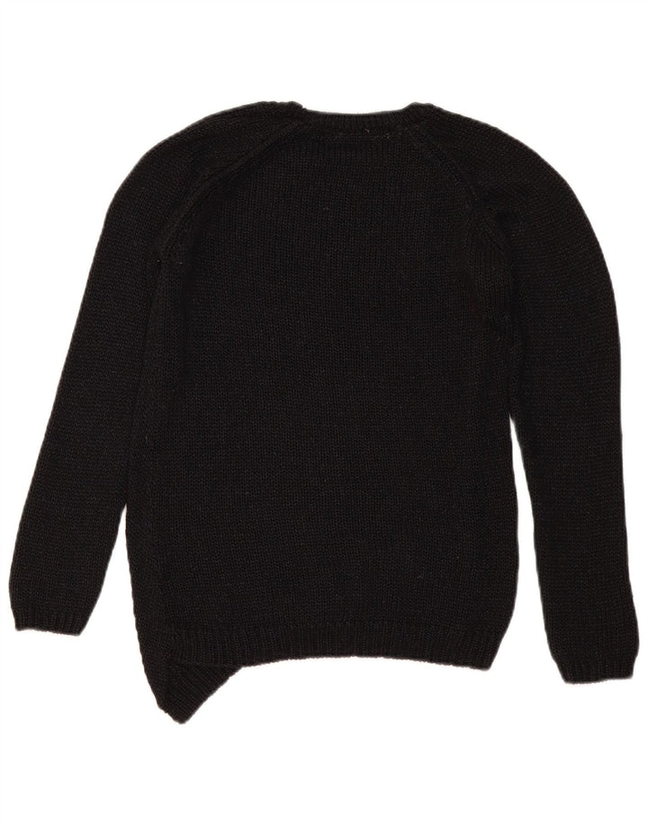 Zara Suéter feminino com gola redonda, Reino Unido 14 Médio Preto