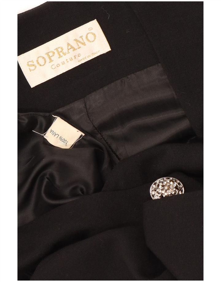 Vestido camisa feminino de manga comprida Soprano Reino Unido 14 lã preta média