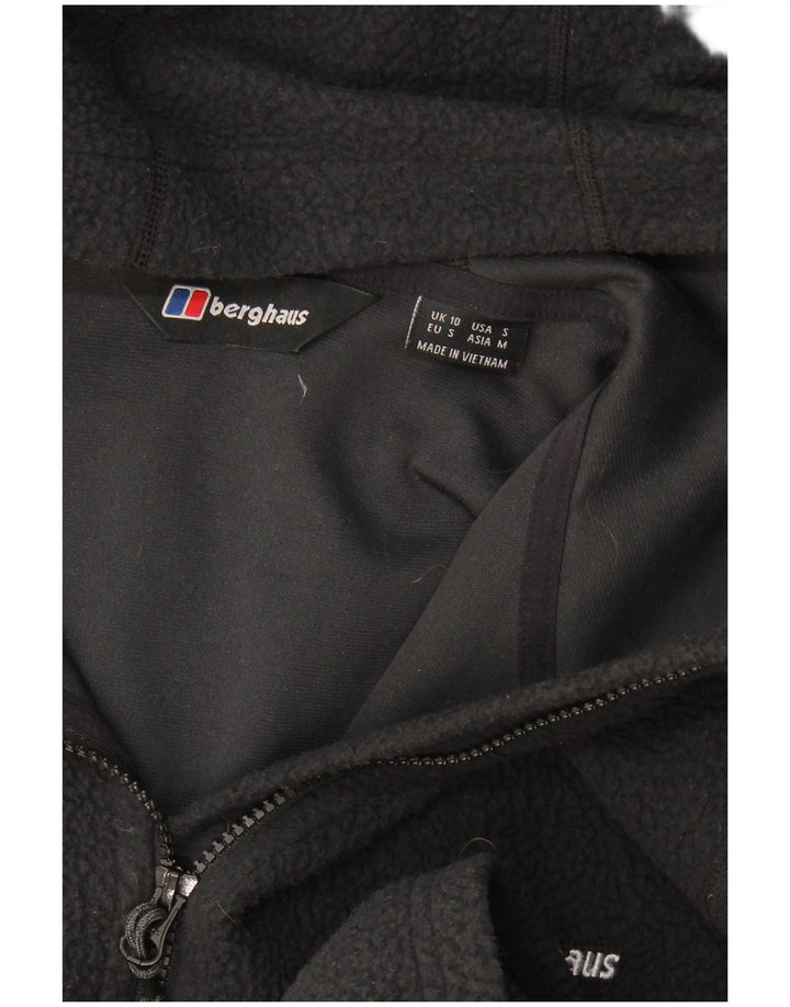 Jaqueta feminina de lã com capuz Berghaus UK 10 pequena preta