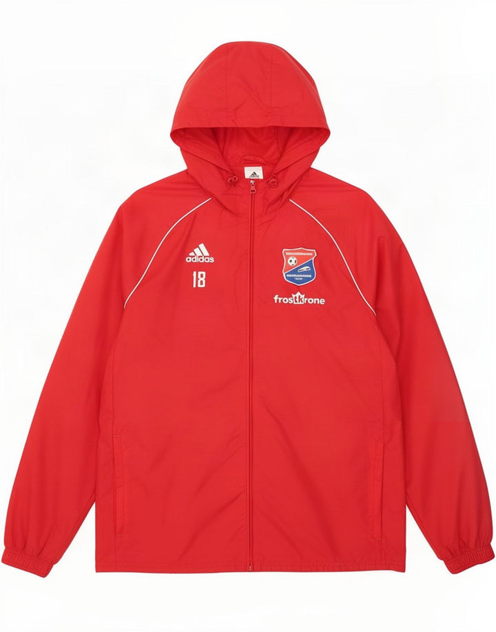 Adidas Mens Graphic Hooded Tracksuit Top Jacket Médio Vermelho Nylon