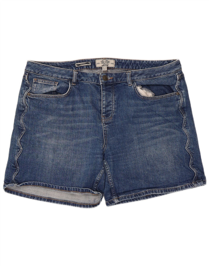 Shorts jeans feminino Fat Face UK 16 algodão azul grande