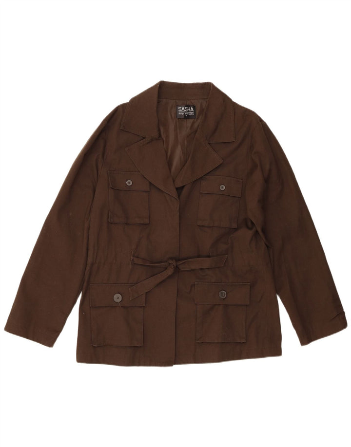 Jaqueta utilitária feminina Sasha Reino Unido 14 grande algodão cáqui