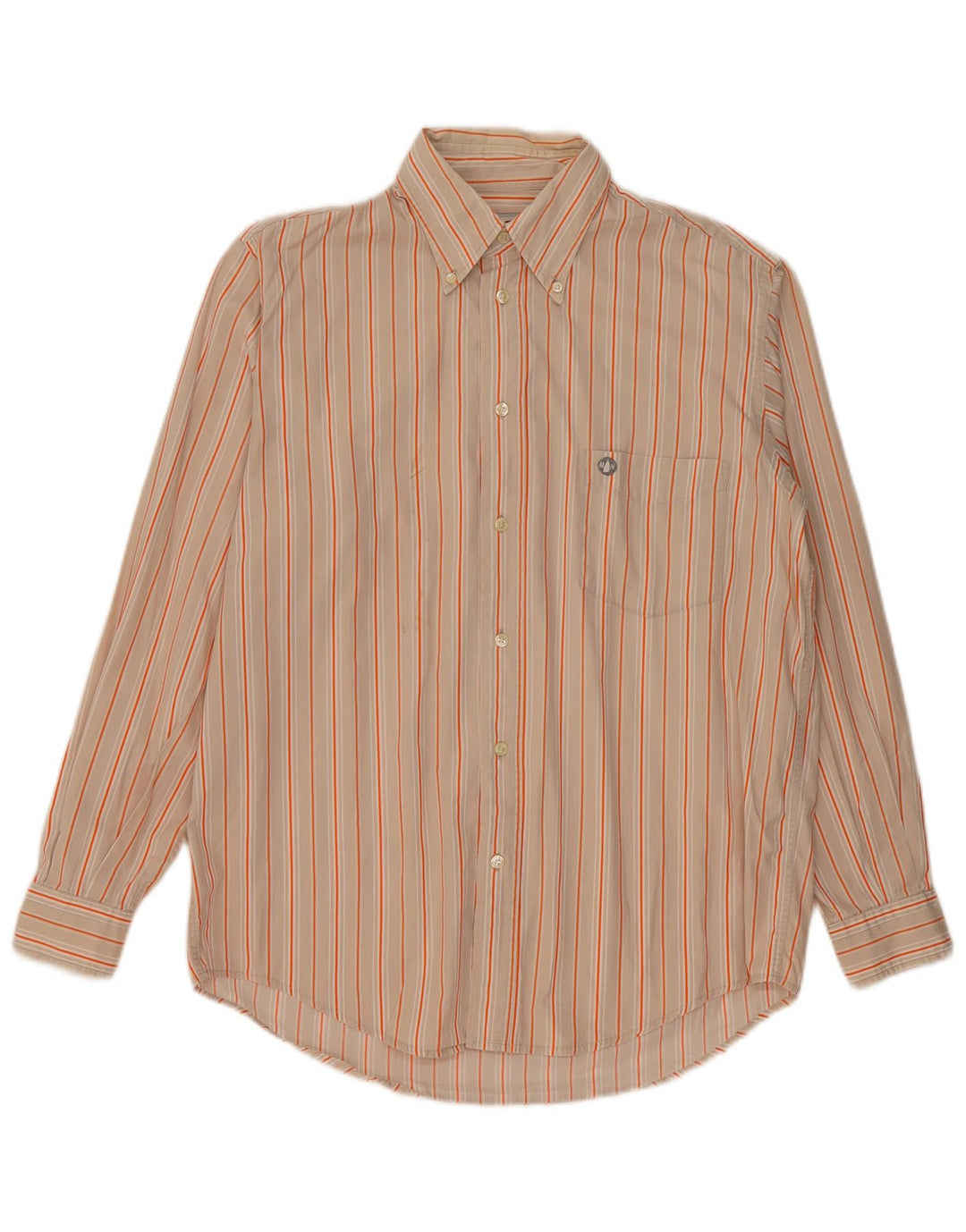Camisa masculina Murphy & Nye de algodão listrado bege médio