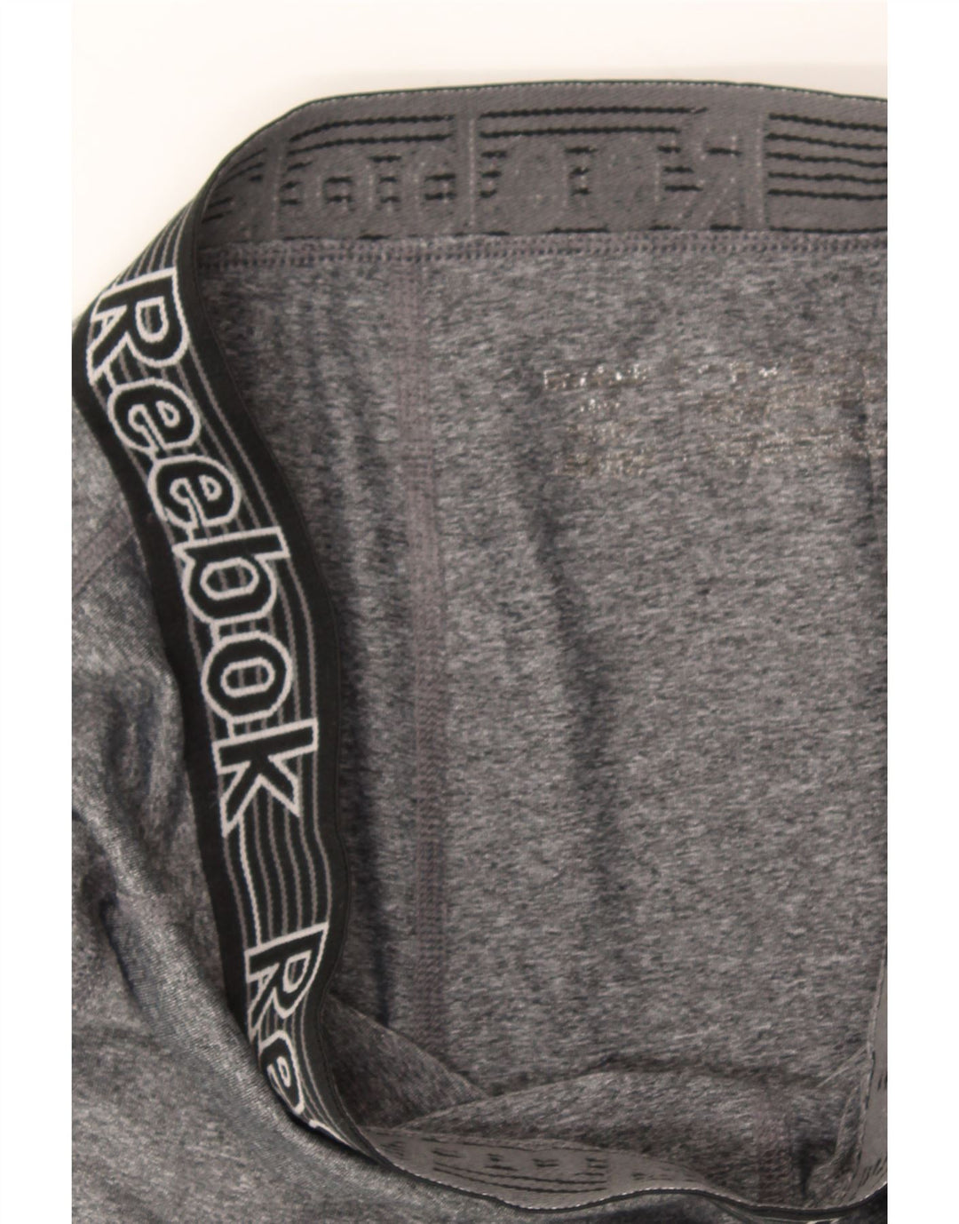 REEBOK Womens Graphic Capri Leggings UK 14 Medium Grey Vintage Reebok and Second-Hand Reebok from Messina Hembry 