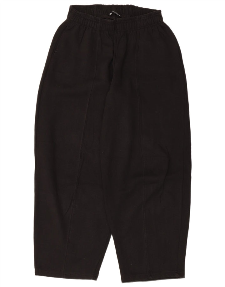 Calça de treino feminina Zara UK 12 algodão preto médio