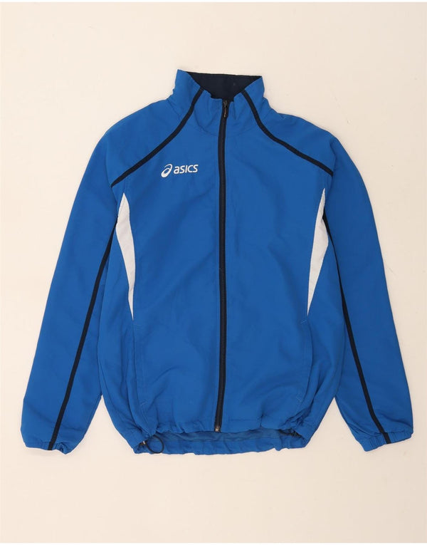 Asics Mens Graphic Tracksuit Top Jaqueta Médio Azul Colourblock Poliéster