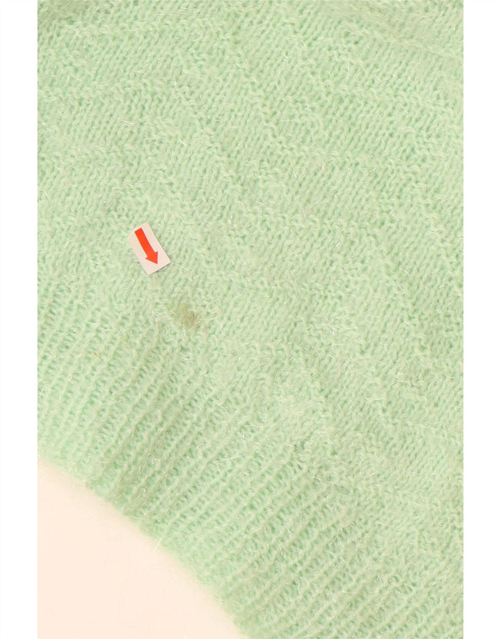 Suéter feminino VINTAGE com gola canoa UK 18 XL verde