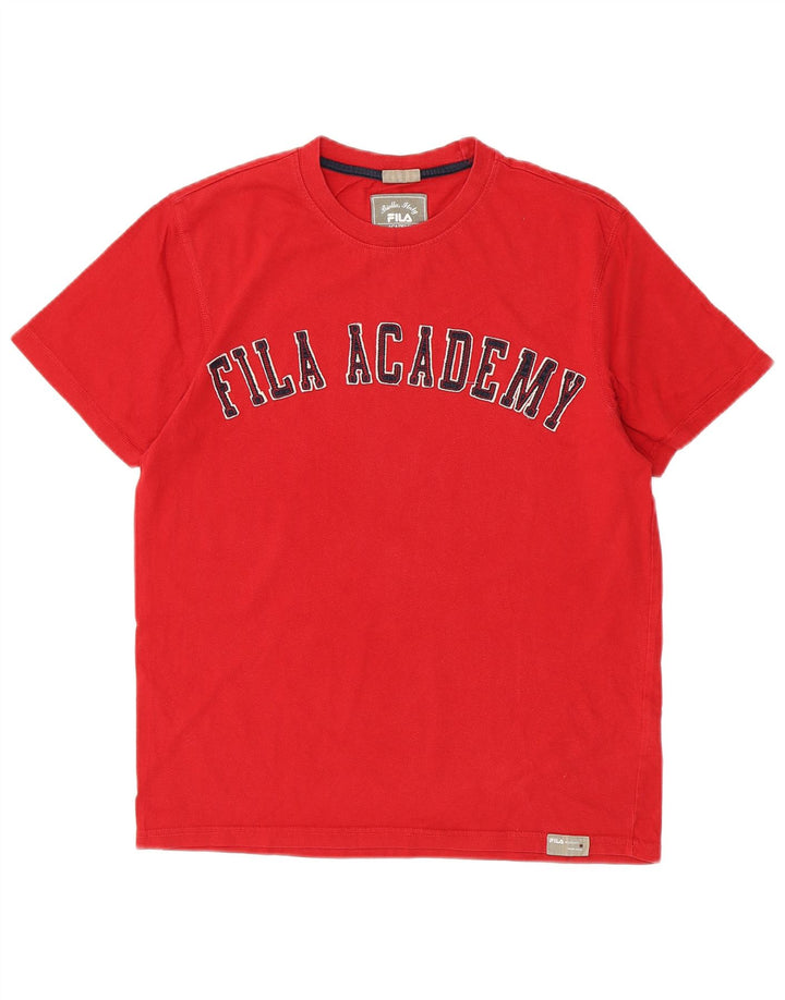 Fila Mens Graphic T-Shirt Top XS Algodão Vermelho