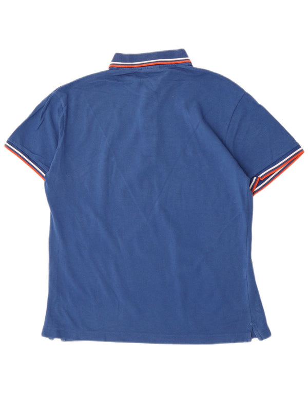Lacoste Mens Slim Fit Polo Shirt Size 6 XL Blue Striped Cotton