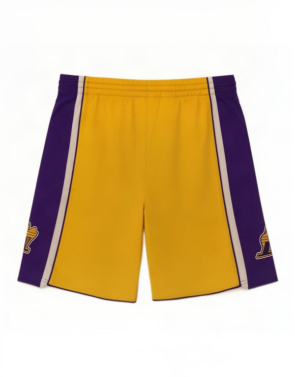 Shorts esportivos gráficos Adidas Boys Lakers 11-12 anos amarelo colorblock
