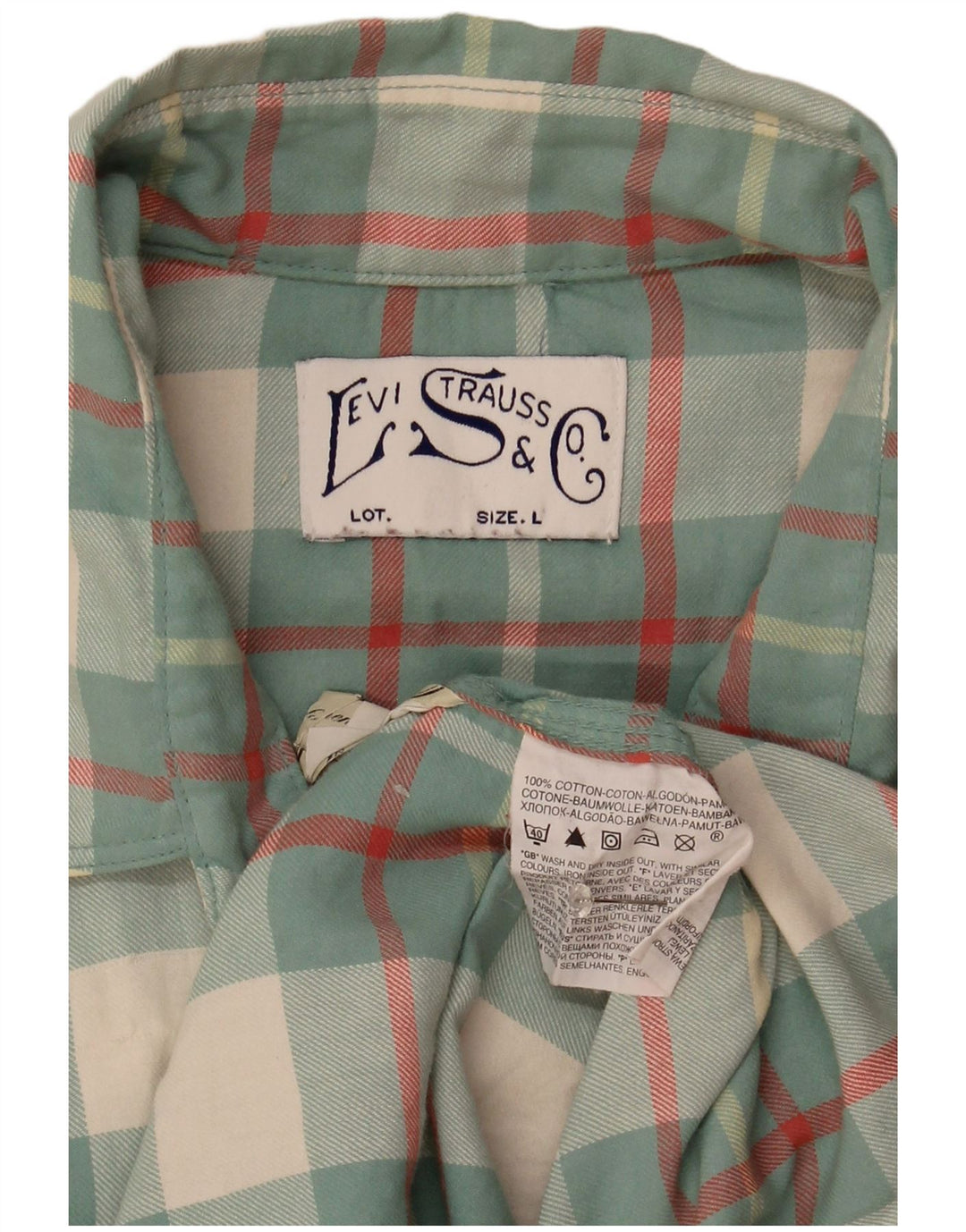 Camisa masculina de flanela Levi's grande algodão xadrez verde