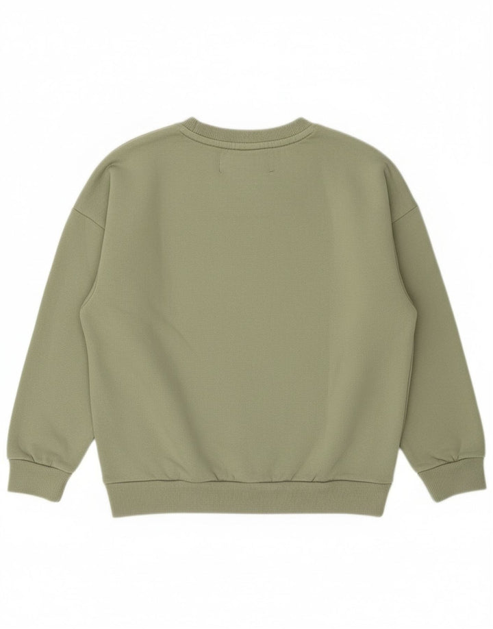 Superdry feminino gráfico oversized moletom jumper UK 8 pequeno algodão verde