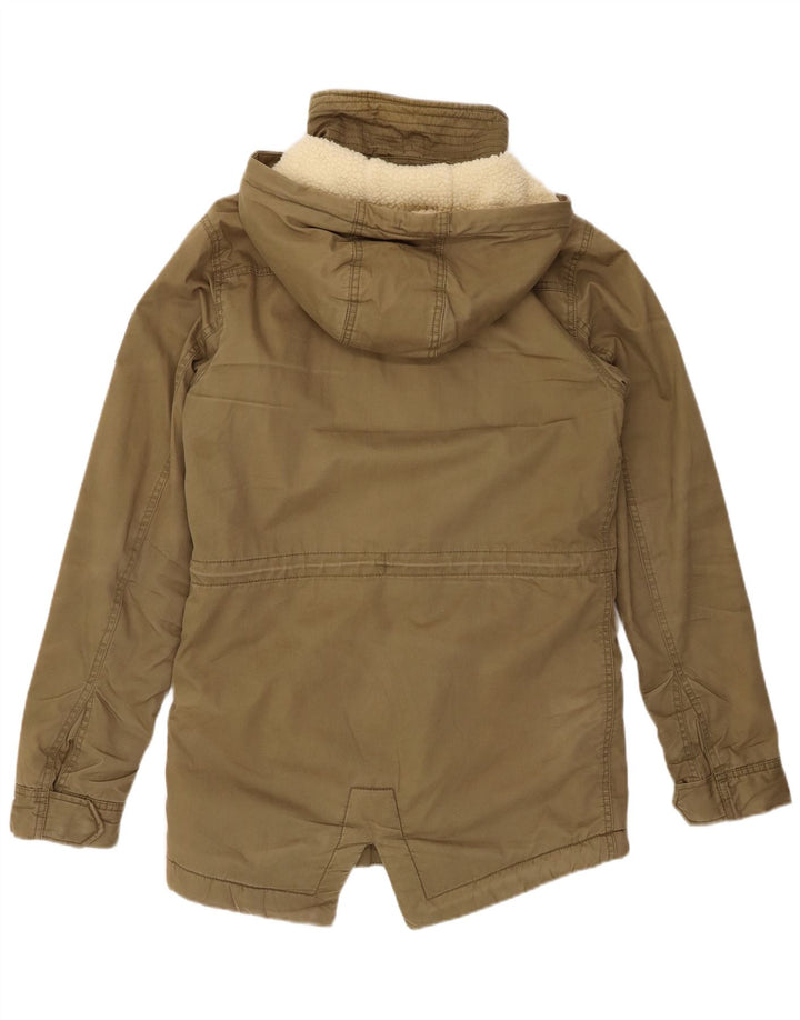 Jaqueta masculina SUPERDRY The Rookie com capuz Sherpa Parka Reino Unido 36 pequena cáqui