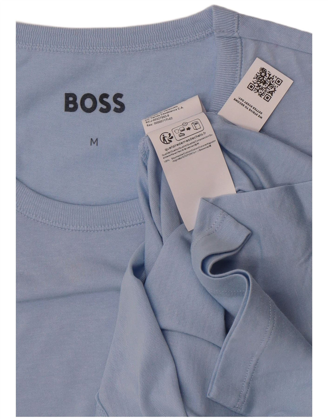 Camiseta masculina Hugo Boss Top médio algodão azul