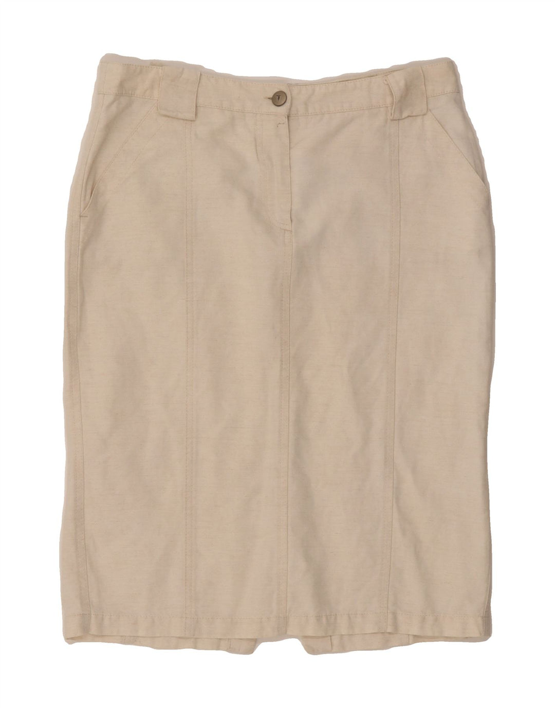 TRUSSARDI Womens Pencil Skirt IT 42 Medium W30  Off White Cotton Vintage Trussardi and Second-Hand Trussardi from Messina Hembry 