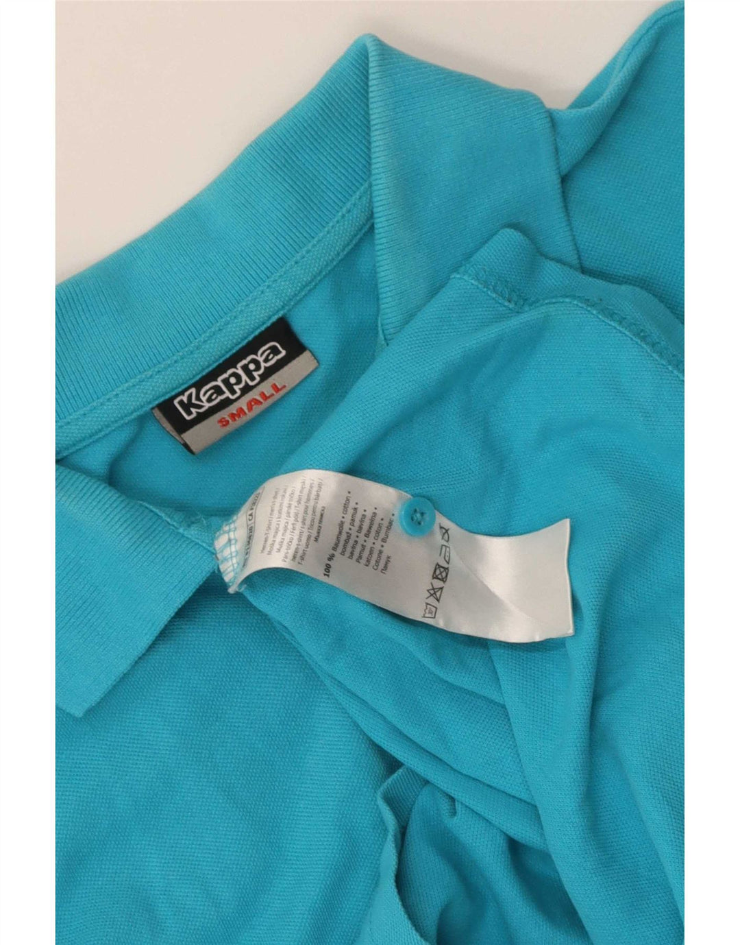 Camisa polo masculina Kappa pequena azul algodão