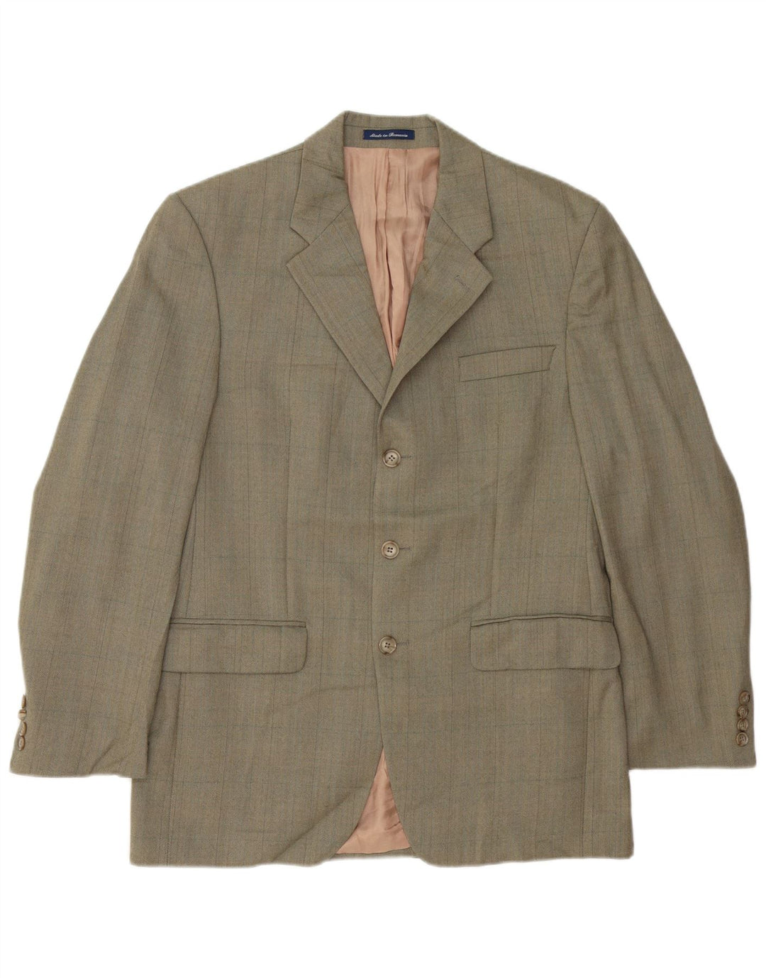 Jaqueta blazer masculina Izod com 3 botões Reino Unido 38 lã espinha de peixe verde médio
