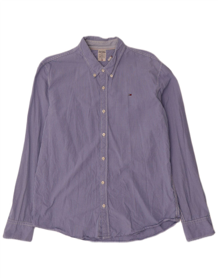 Camisa masculina Tommy Hilfiger 2XL algodão guingão azul