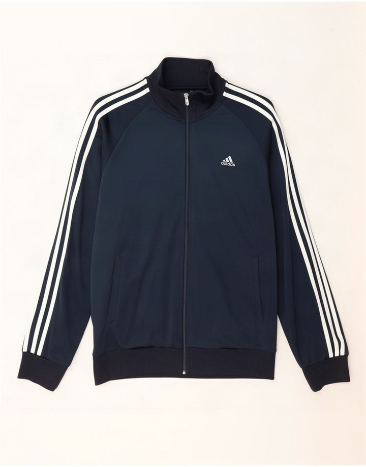 Adidas Mens Tracksuit Top Jacket Médio Azul Marinho Poliéster