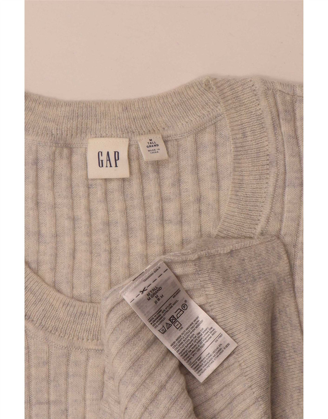 Suéter feminino Gap com gola redonda alta Reino Unido 14 nylon cinza médio