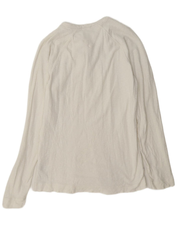 Tommy Hilfiger Mens Regular Top Manga Longa Grande Algodão Branco