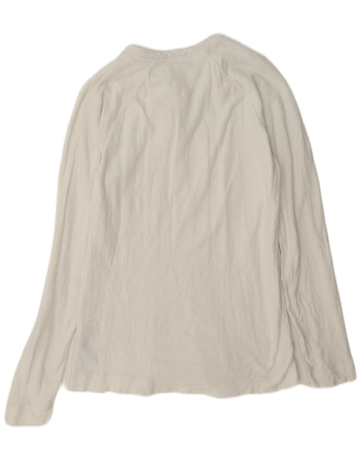 Tommy Hilfiger Mens Regular Top Manga Longa Grande Algodão Branco