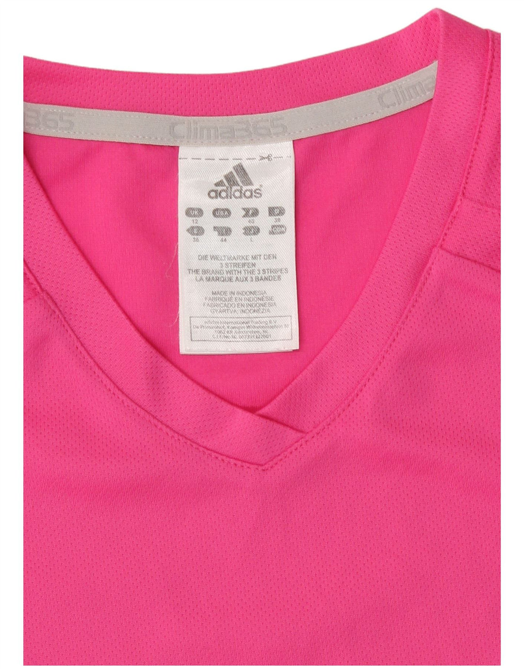 Adidas Womens Clima 365 T-Shirt Top UK 12 Médio Rosa Poliéster