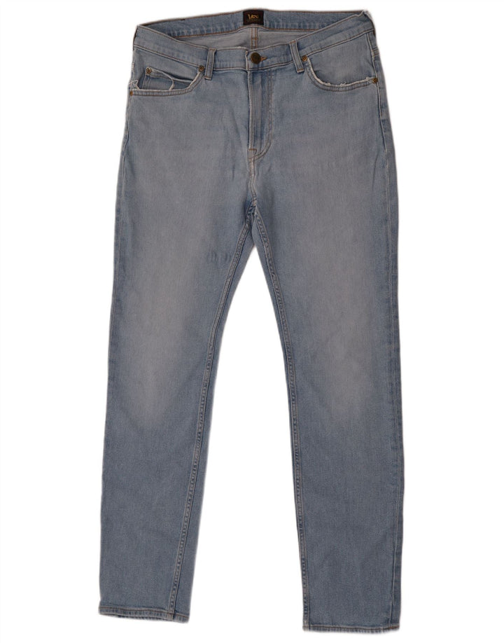 Lee Mens Rider Slim Jeans W34 L32 Azul Algodão