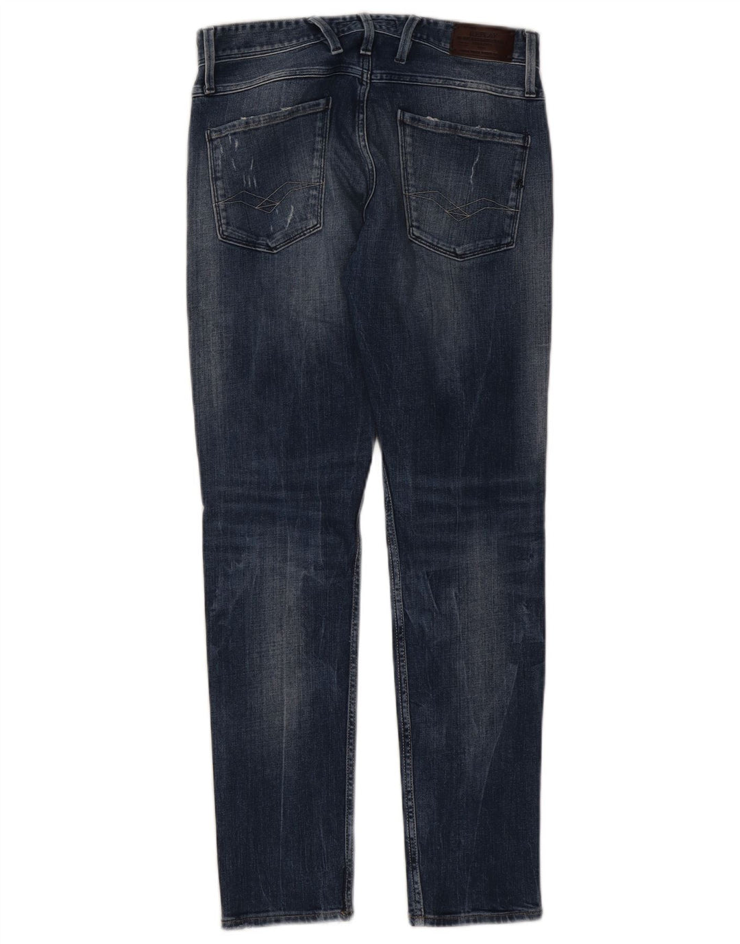 REPLAY Jeans feminino Anbass desgastado slim W30 L31 azul