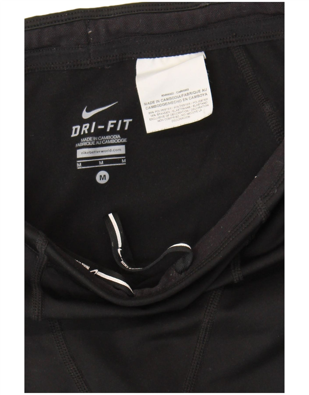 Shorts esportivos femininos Nike Dri Fit UK 12 médio preto colorblock poliéster