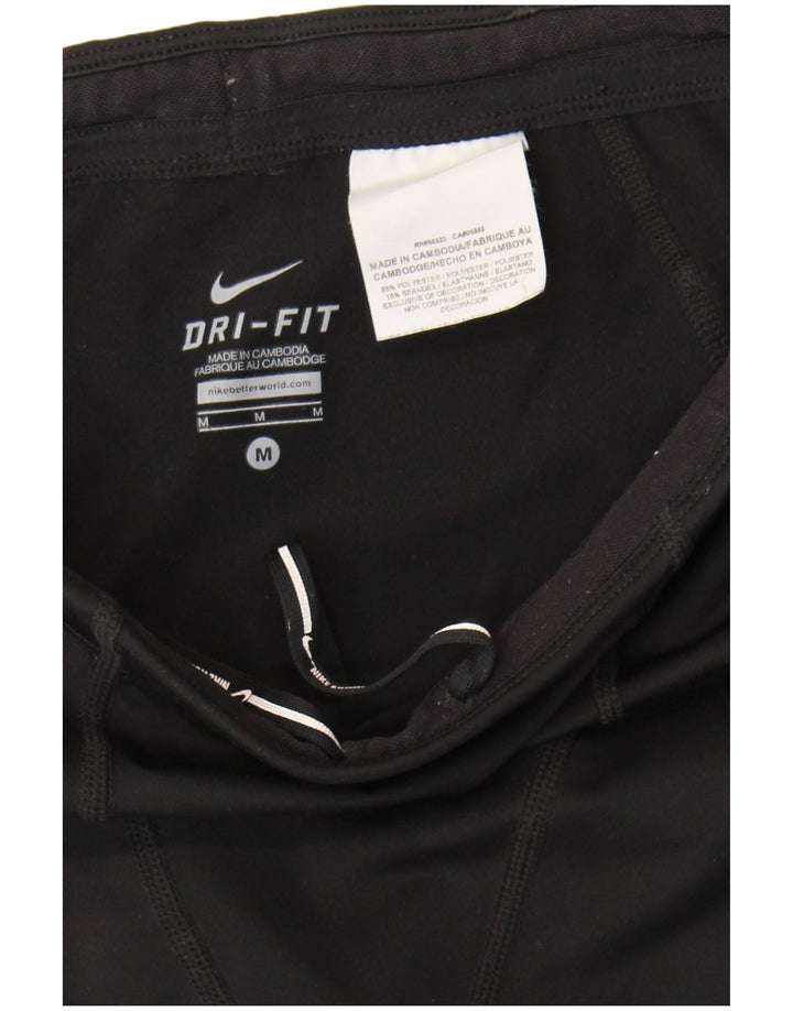 Shorts esportivos femininos Nike Dri Fit UK 12 médio preto colorblock poliéster