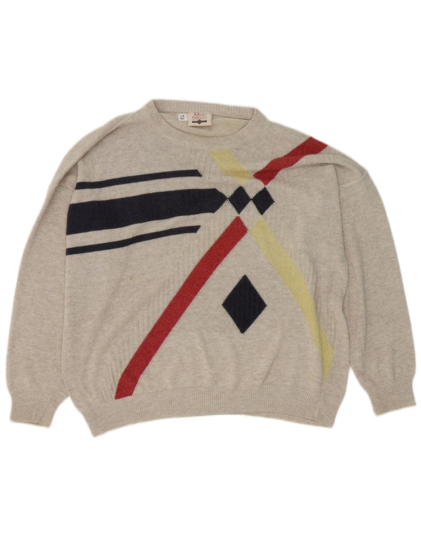 Suéter masculino Marc Gibaldi com gola redonda IT 56 2XL cinza geométrico