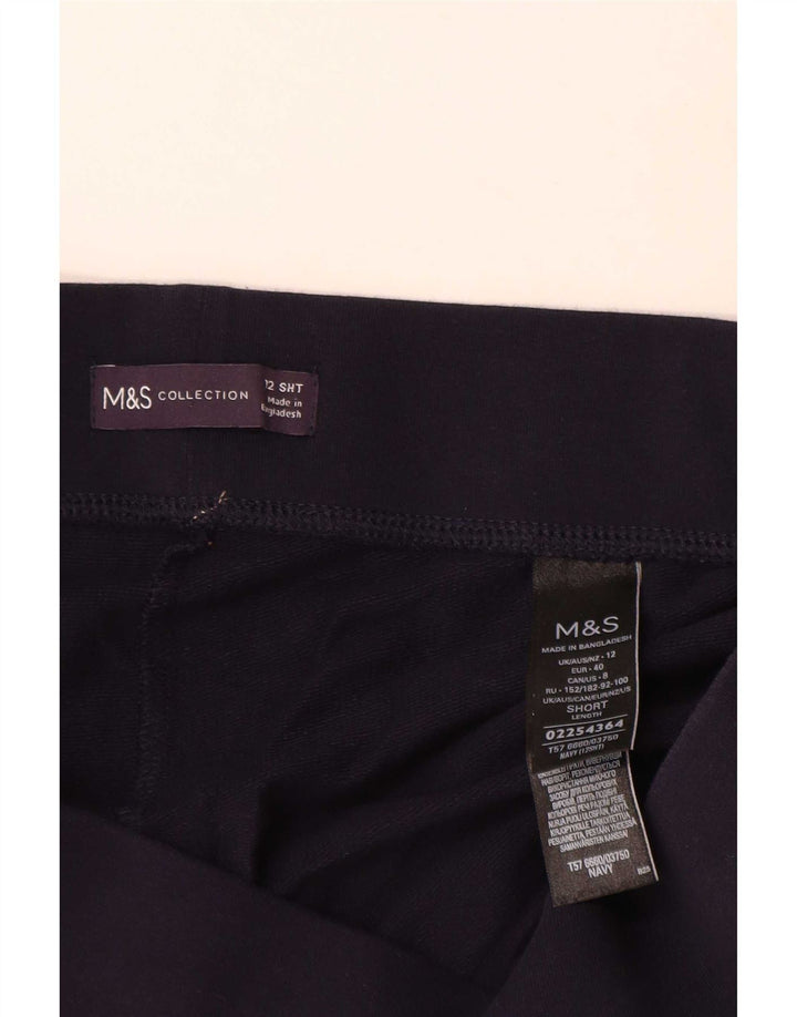 Calça de treino feminina Marks & Spencer Reino Unido 12 algodão azul marinho médio