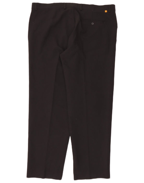 Calça masculina reta casual Farah W42 L31 poliéster preto