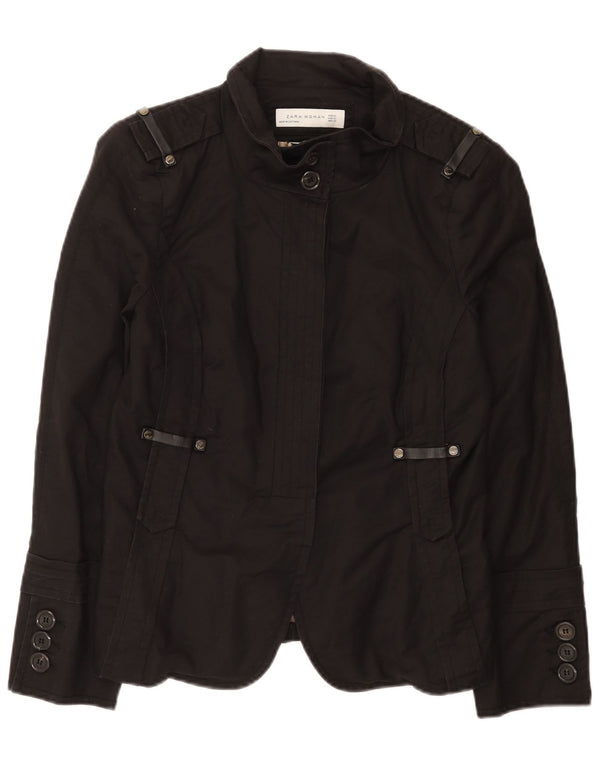 Jaqueta blazer militar feminina Zara UK 18 XL algodão preto