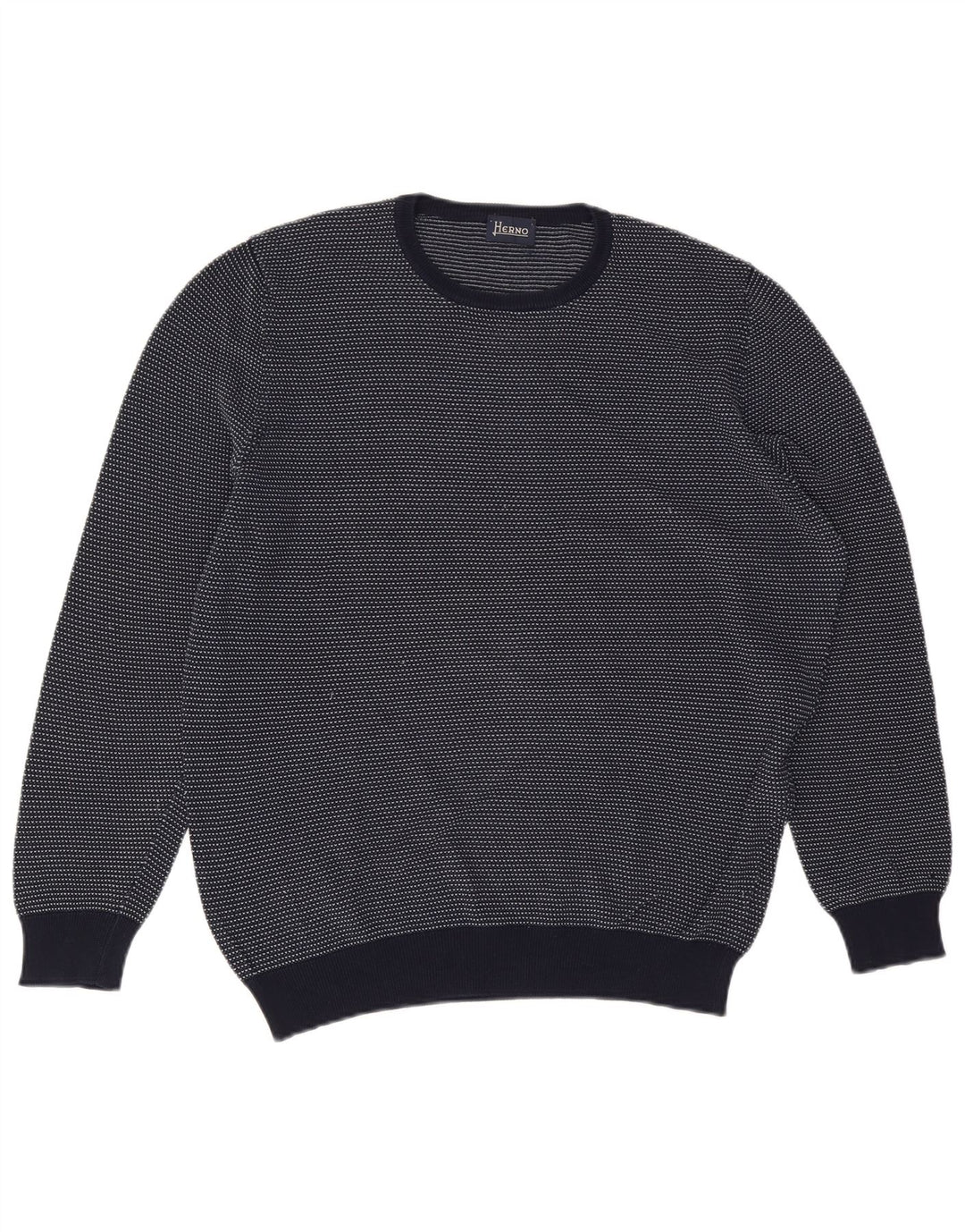 Suéter masculino HERNO com gola redonda IT 52 grande algodão azul marinho