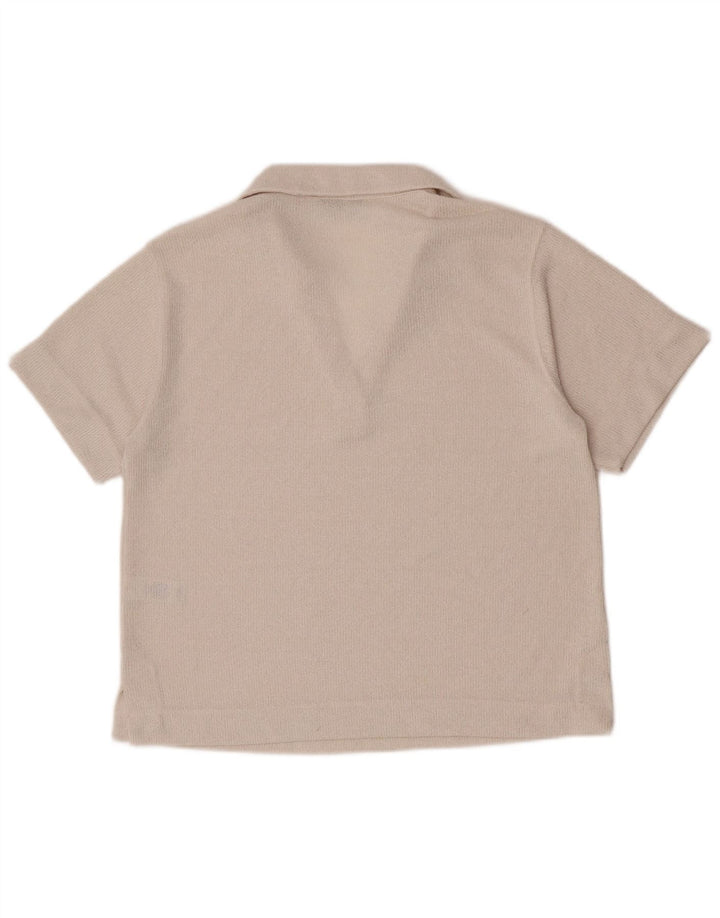 Camisa pólo feminina Marks & Spencer Reino Unido 12 poliéster branco médio