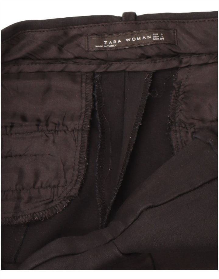 Zara Calça feminina slim cortada grande W34 L24 preta