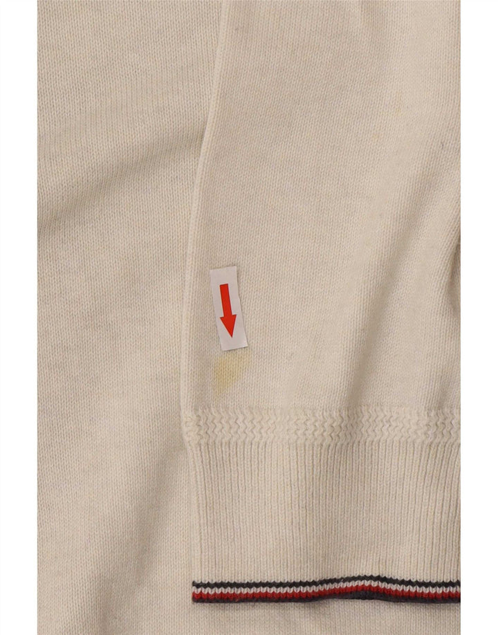 Suéter masculino Tommy Hilfiger com zíper e gola grande de algodão cinza