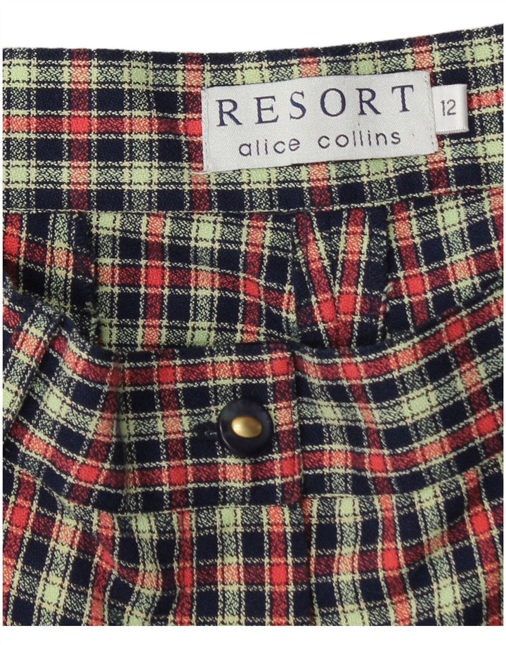 Alice Collins Shorts Chino Feminino Reino Unido 12 Médio W30 Xadrez Multicolorido
