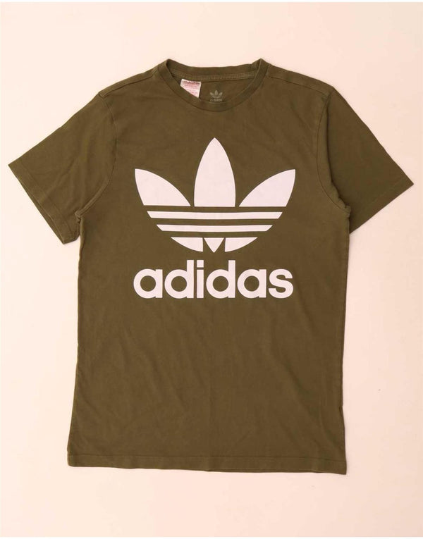 Camiseta Adidas Meninos Graphic Top 15-16 Anos Algodão Cáqui