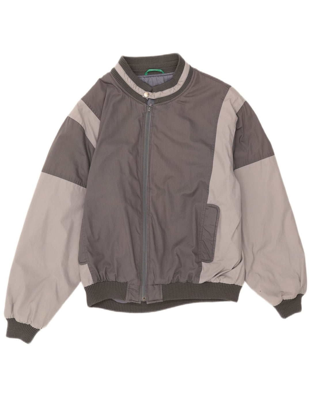 Canda Mens Bomber Jacket UK 40 Grande Poliéster Colourblock Cinza