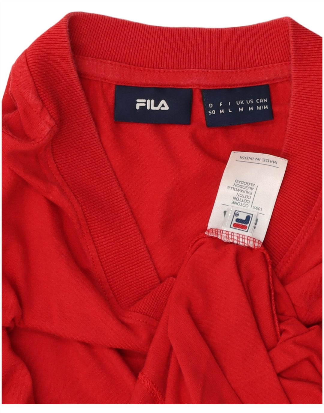 Camiseta masculina Fila Top médio algodão vermelho