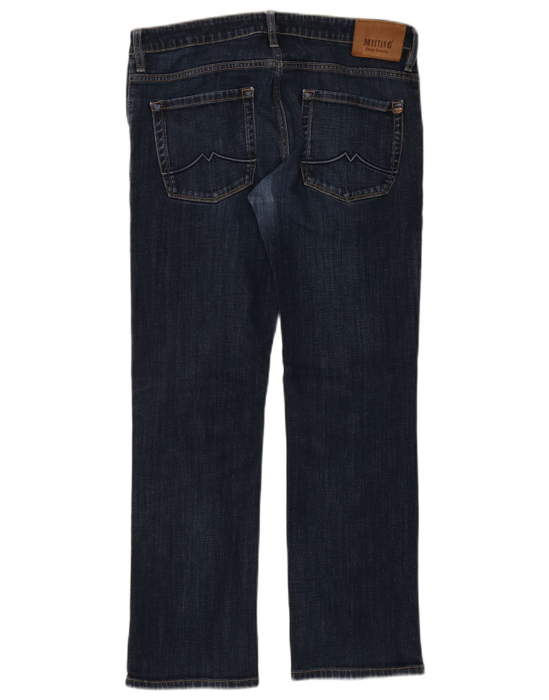 MUSTANG Mens Straight Jeans W34 L30 Azul Marinho Algodão