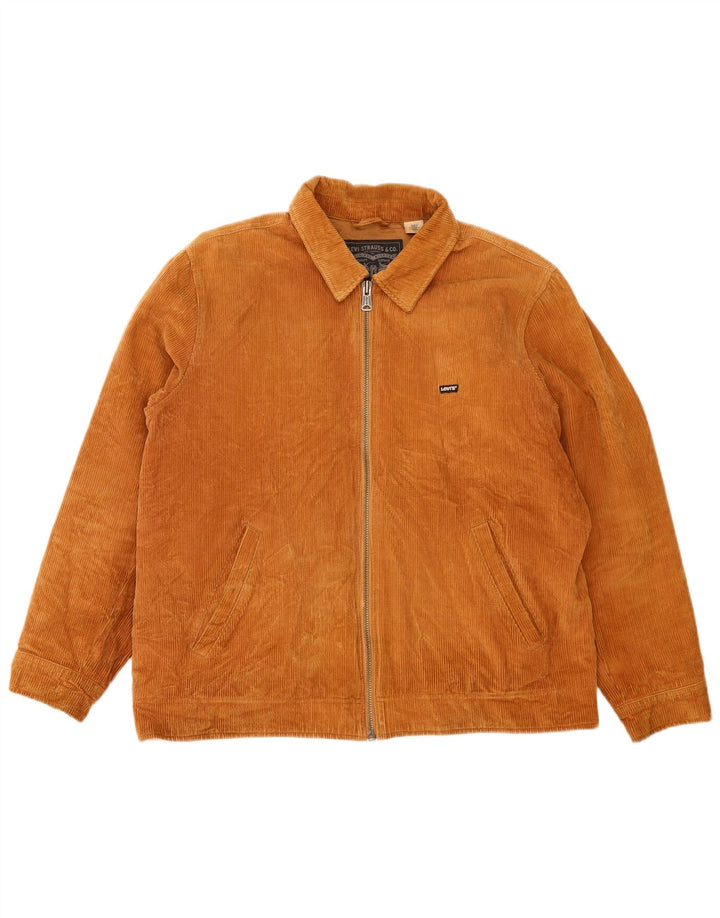 Jaqueta masculina de veludo cotelê Levi's UK 40 grande algodão marrom